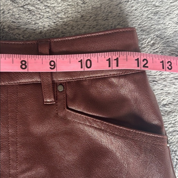PAIGE Siren Faux Leather Midi Skirt in Rum Raisin Size 23 NWT - Picture 5 of 7